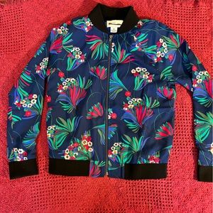 Lightweight bright colored flower jacket.